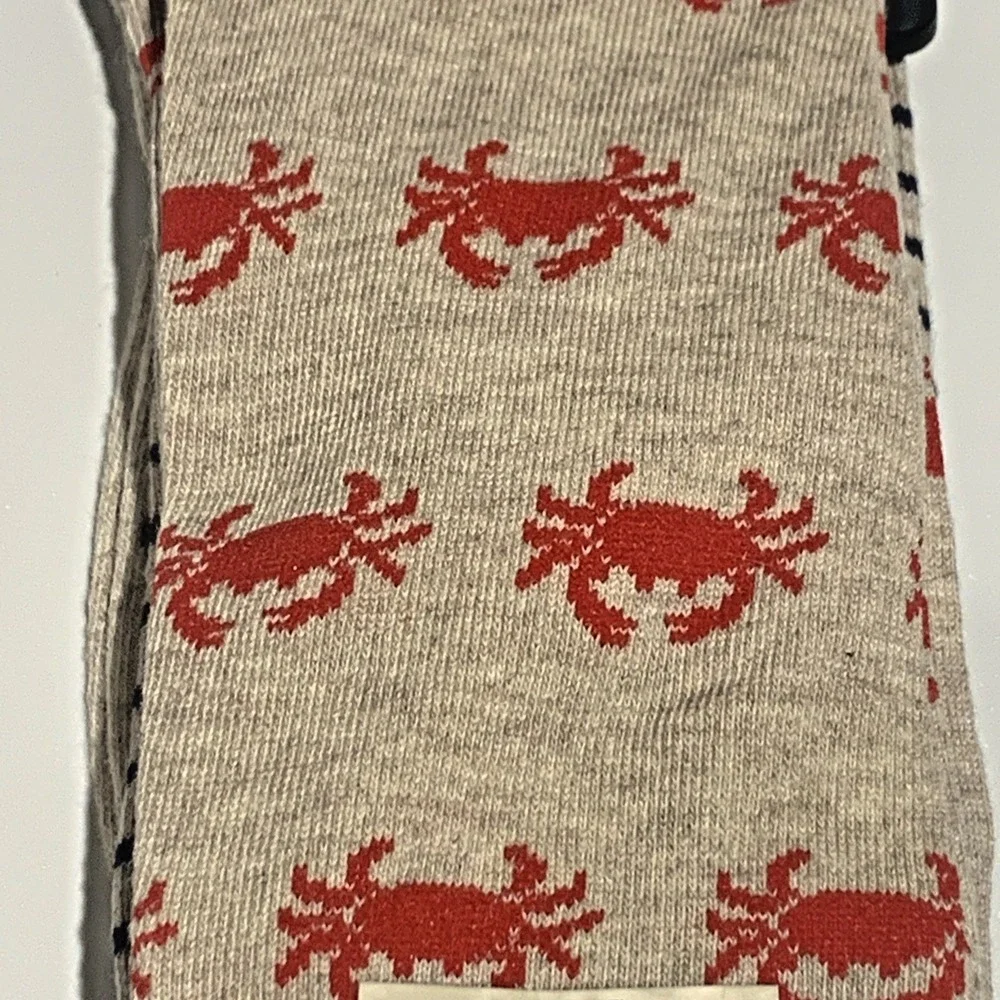 PANAMA JACK Mens Crab Print Crew Socks Size 8–12 Beige Navy Red NEW‎